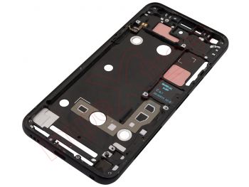 Black front / central housing with frame for LG Q7 +, LMQ610